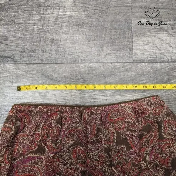 Style & Co Aged Paisley Boho Midi Skirt Size 12 - Picture 3 of 5